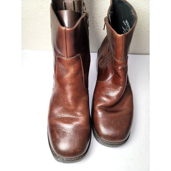 Brown Leather Durango Ankle Boots With Side Zipper size 10D - Picture 2 of 14